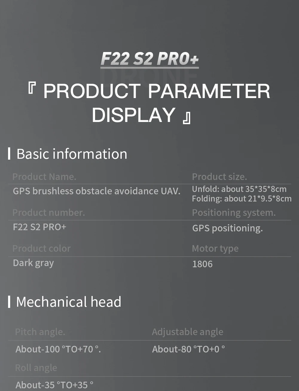 SJRC F22 S2 PRO+ GPS Professional Drone With 4K EIS Camera Obstacle Avoidance Drones 2 Axis Stabilized Gimbal 6KM RC Quadcopter