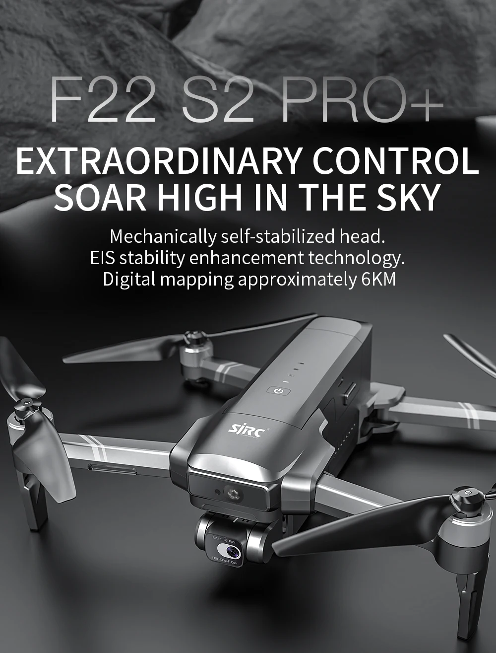 SJRC F22 S2 PRO+ GPS Professional Drone With 4K EIS Camera Obstacle Avoidance Drones 2 Axis Stabilized Gimbal 6KM RC Quadcopter