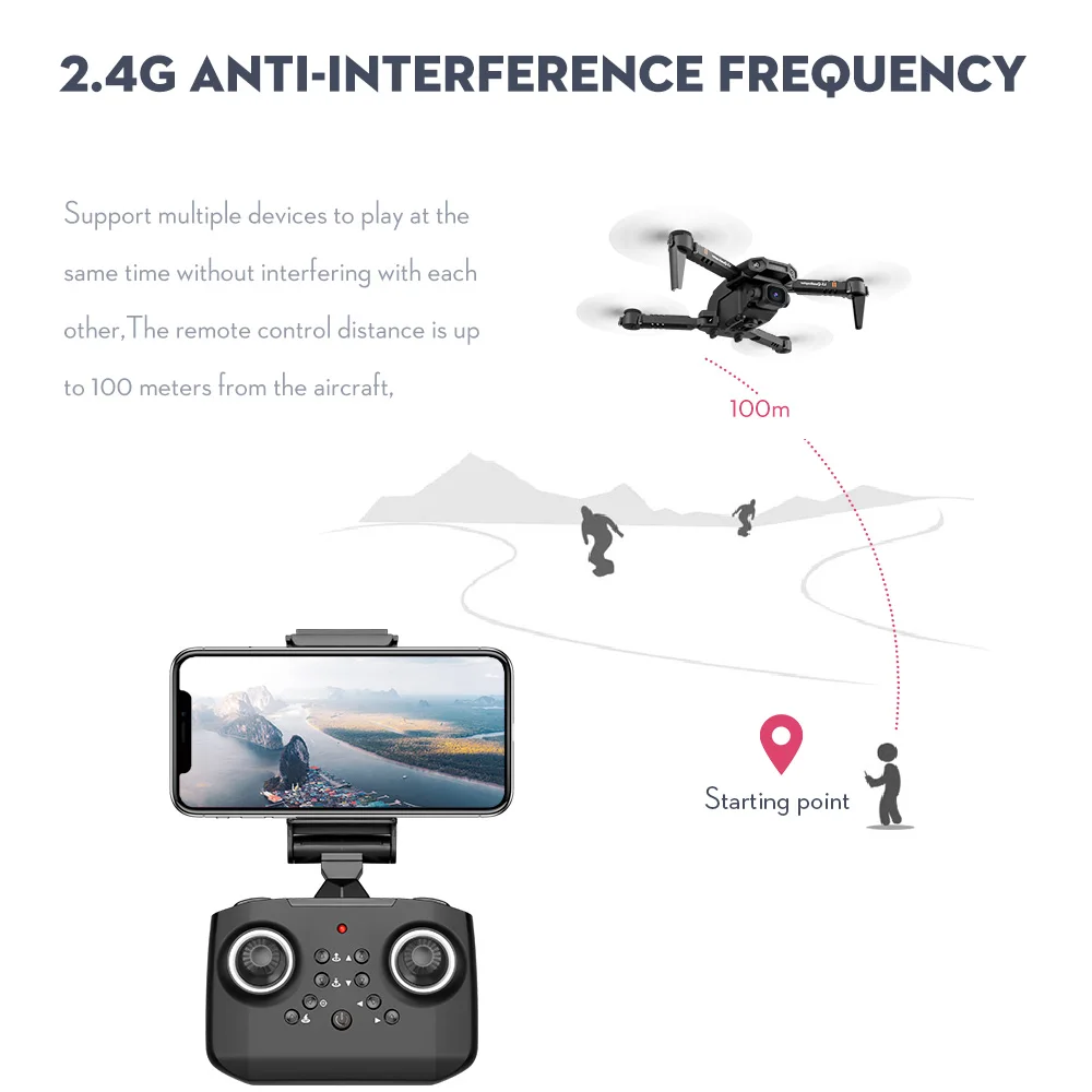 RC Drone Camera 4K Drone Dual Camera Track Flight Gravity Sensor Gesture Photo Video Altitude Hold Headless Mode RC Quadcopter