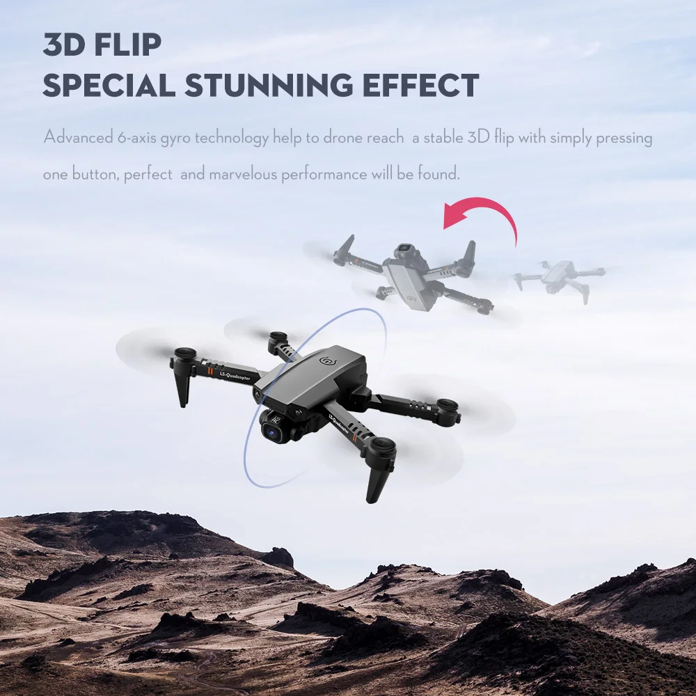 RC Drone Camera 4K Drone Dual Camera Track Flight Gravity Sensor Gesture Photo Video Altitude Hold Headless Mode RC Quadcopter