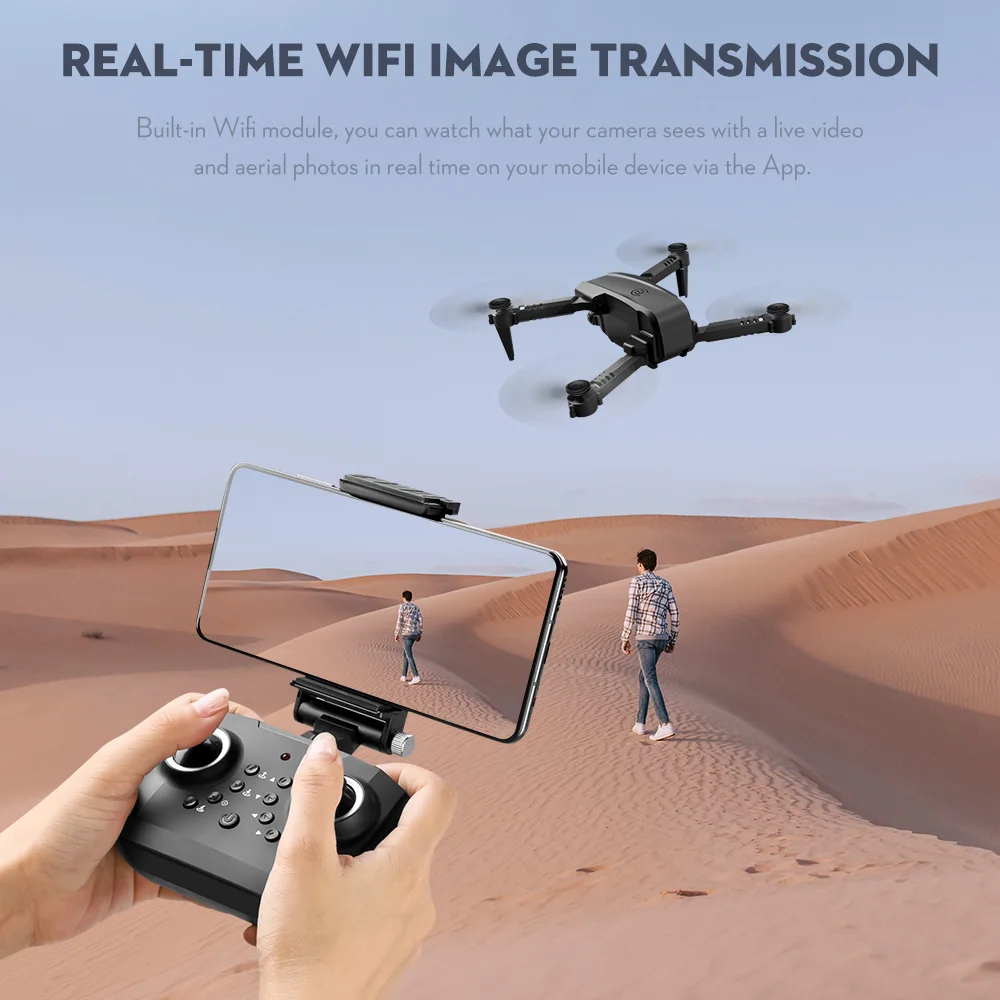 RC Drone Camera 4K Drone Dual Camera Track Flight Gravity Sensor Gesture Photo Video Altitude Hold Headless Mode RC Quadcopter