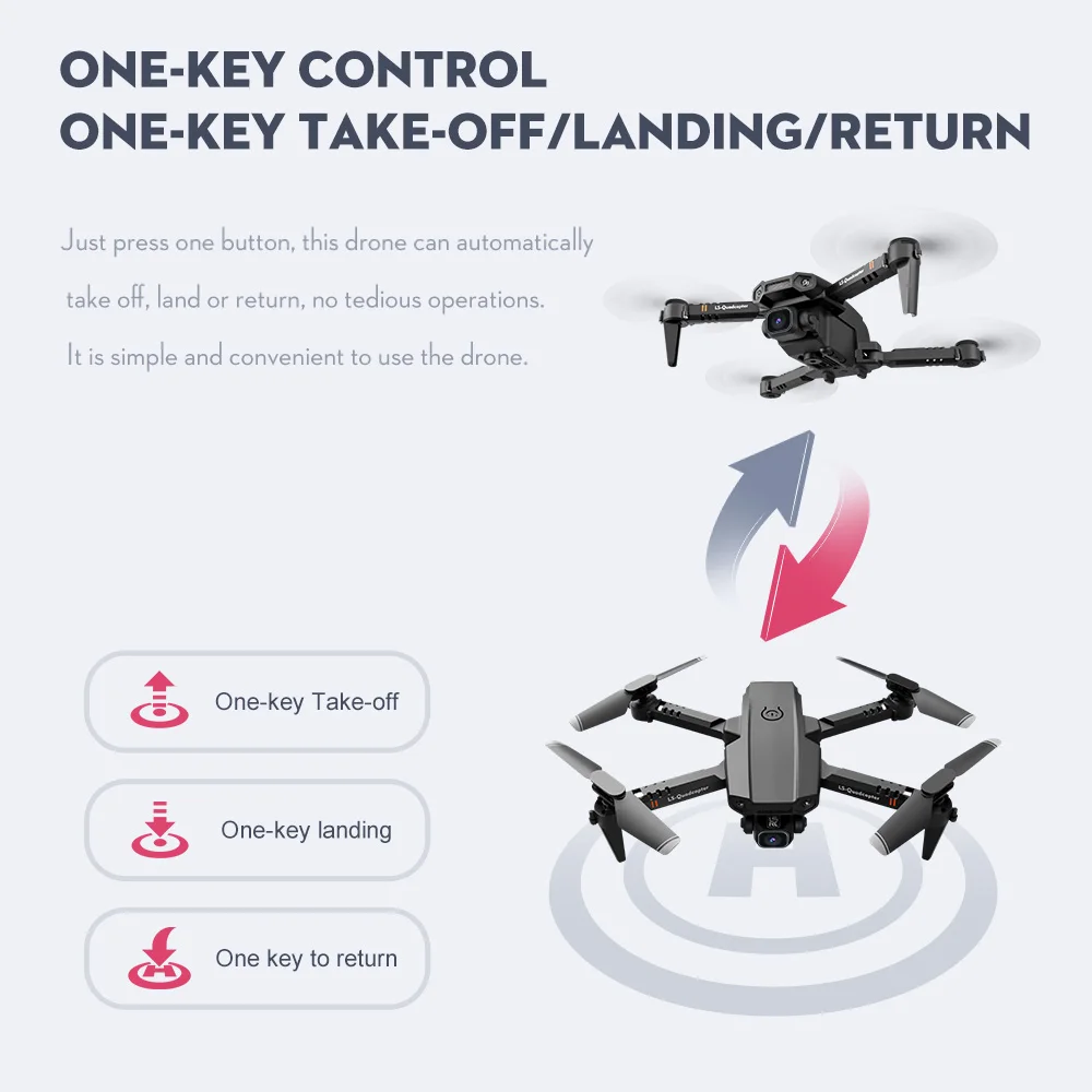 RC Drone Camera 4K Drone Dual Camera Track Flight Gravity Sensor Gesture Photo Video Altitude Hold Headless Mode RC Quadcopter