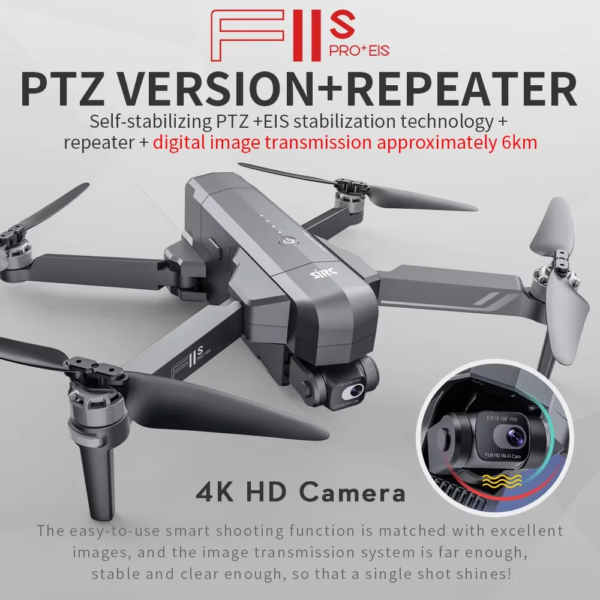 SJRC F11S 4K PRO+ Professional Drone With 4K Camera GPS EIS 6KM 2-Axis Anti-Shake Gimbal Brushless FPV Quadcopter RC Dron - Image 2