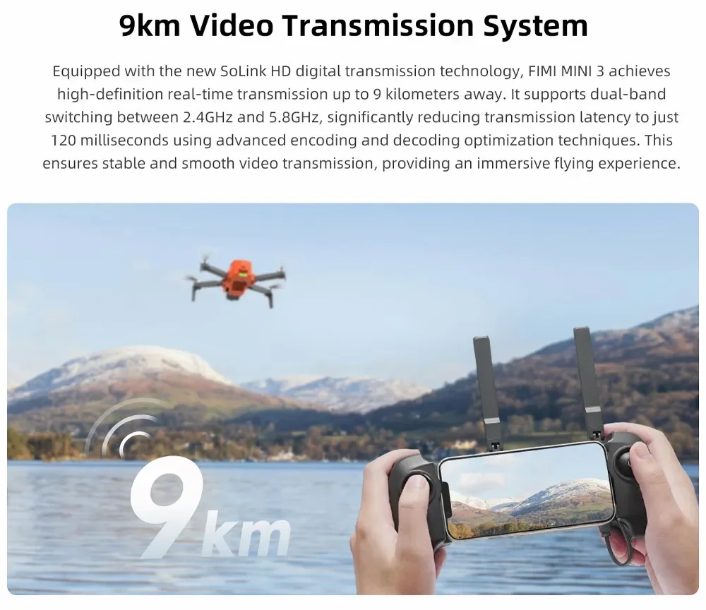 FIMI MINI 3 new drone 4K 60fps 9km range 3-axis Gimbal 249g Ultralight AI Super Night Video design smart tracking mini pro drone