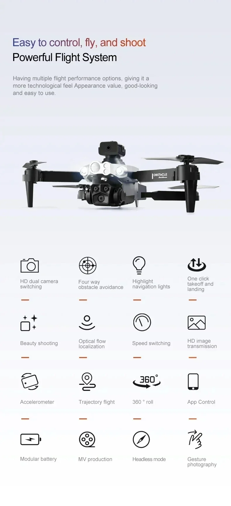 Xiaomi Lu200 Drone 4K HD GPS Triple Camera Aerial Photography WiFi Optical Localization Four-way Obstacle Avoidance Drone 10000M