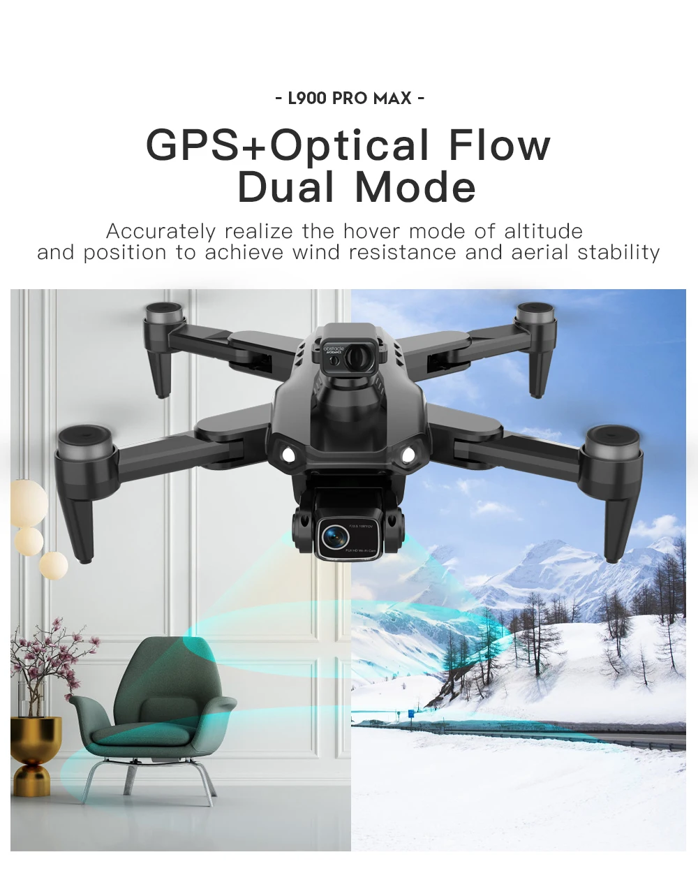 L900 Pro MAX GPS Drone 4K Professional HD Dual Camera 5G Wifi 360° Obstacle Avoidance Brushless Foldable Quadcopter RC Drone Toy