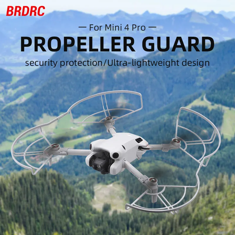 BRDRC Propeller Guard for DJI Mini 4 Pro Drone Quick Release Propellers Protector Props Wings Blades Paddle Cage Cover Accessory