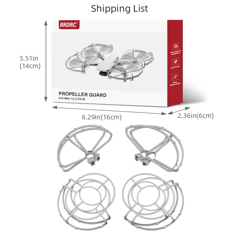 BRDRC Propeller Guard for DJI Mini 4K/Mavic Mini 1/2/SE Propeller Protector Props Wing Fan Cover Removable Cage Drone Accessory