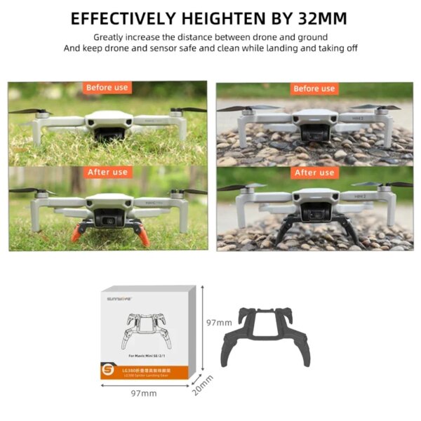 For DJI MINI 2 SE Landing Gear Heighten Gear Support Leg Protector For DJI Mini 2/SE/Mavic Mini/MINI 4K Drone Accessories - Image 4