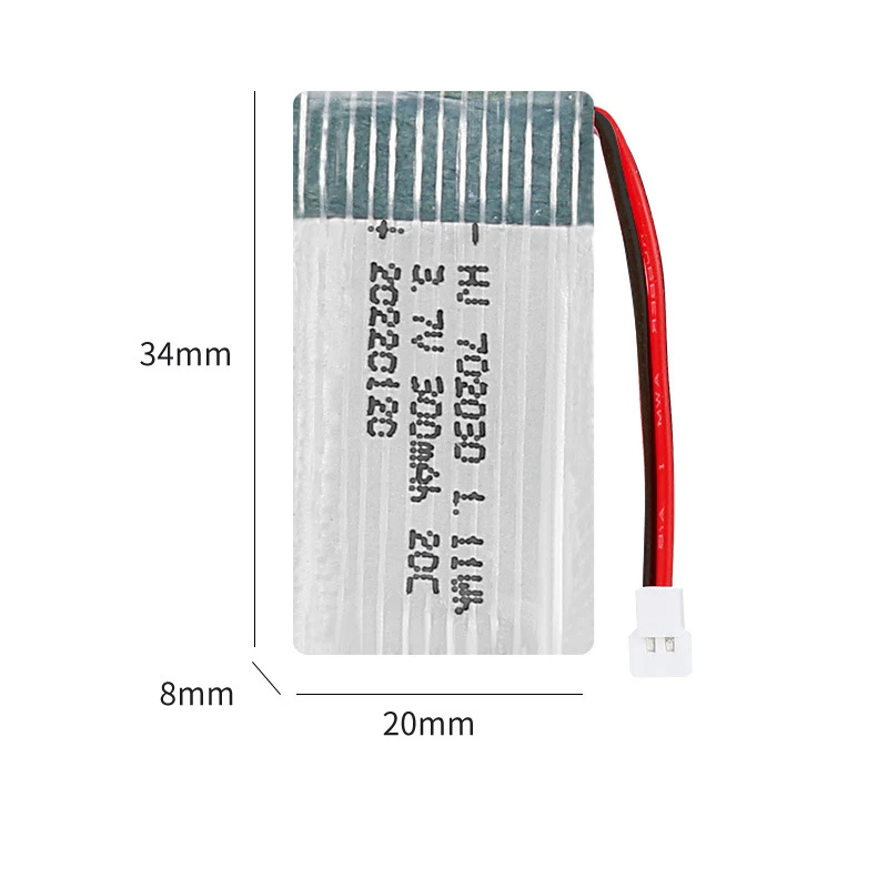 5Pcs Rechargeable Batteries 3.7V 300mah 702030 Li-po Drone Battery For Syma X11 E55 Fq777 Fq17w F180 U816 RC Drone UAV Battery