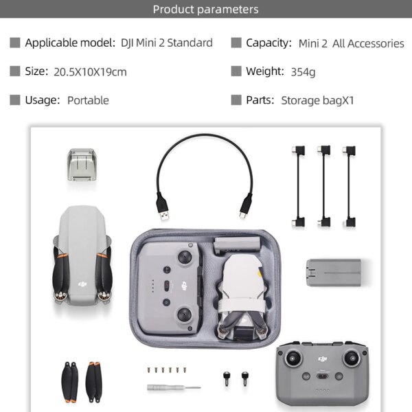 Storage Carry Bag for DJI Mini 2/Mini 2 SE/MINI 4K Drone Battery Remote Control Box Protective Portable Handbag Accessories - Image 3