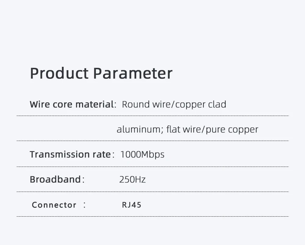 Cat 6 Ethernet Cable 1000M Network, Slim long Flat Internet LAN Patch Cord, Cat6 Solid High Speed weatherproof Cable for Router