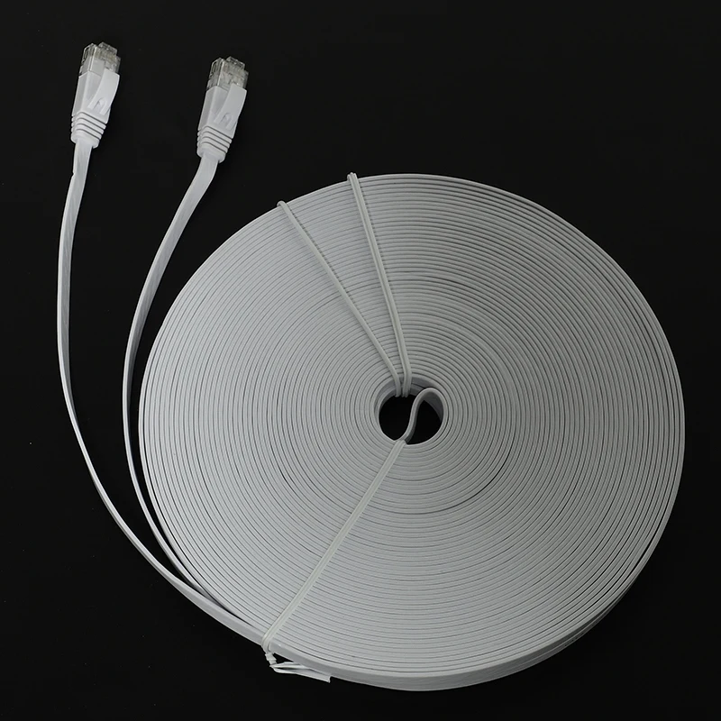 Cat 6 Ethernet Cable 100 Ft (30 Meters) Flat Slim Long Internet Network LAN Patch Cords, Cat6 High Speed Computer Wire