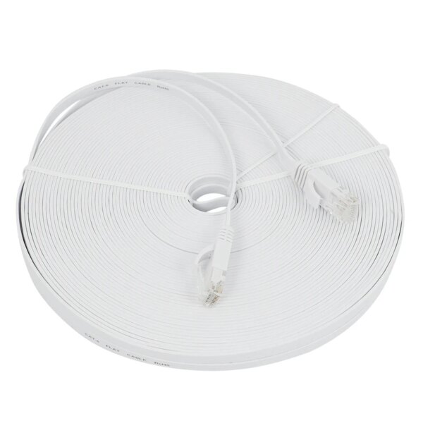 Cat 6 Ethernet Cable 100 Ft (30 Meters) Flat Slim Long Internet Network LAN Patch Cords, Cat6 High Speed Computer Wire - Image 3