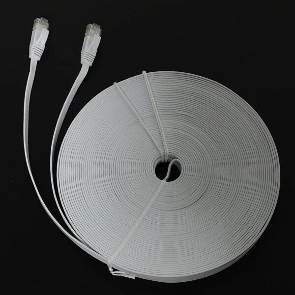 Cat 6 Ethernet Cable 100 Ft (30 Meters) Flat Slim Long Internet Network LAN Patch Cords, Cat6 High Speed Computer Wire - Image 2