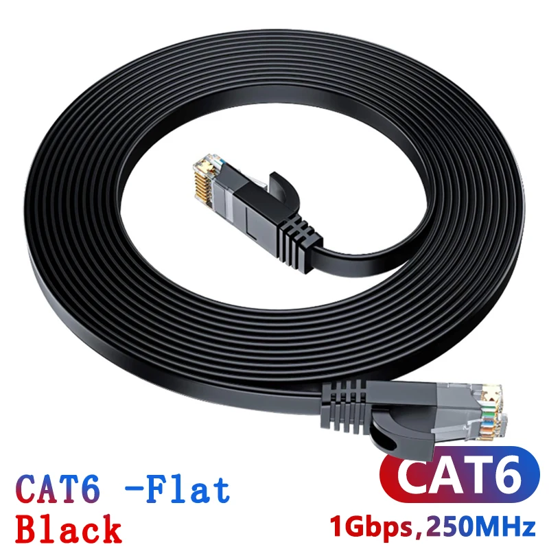 CAT6 Black Flat