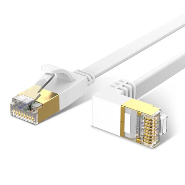 Ultra Slim Cat6 Ethernet Cable Left Up Down Angle UTP Network Patch Cable Cat 6(Category 6) 0.5m/1m/1.5m/2m/3m/5m White