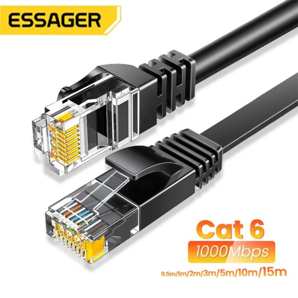 Essager Ethernet Cable Cat6 Lan Cable 10m UTP Cat 6 RJ 45 Splitter Network Cable RJ45 Twisted Pair Patch Cord for Laptop Router