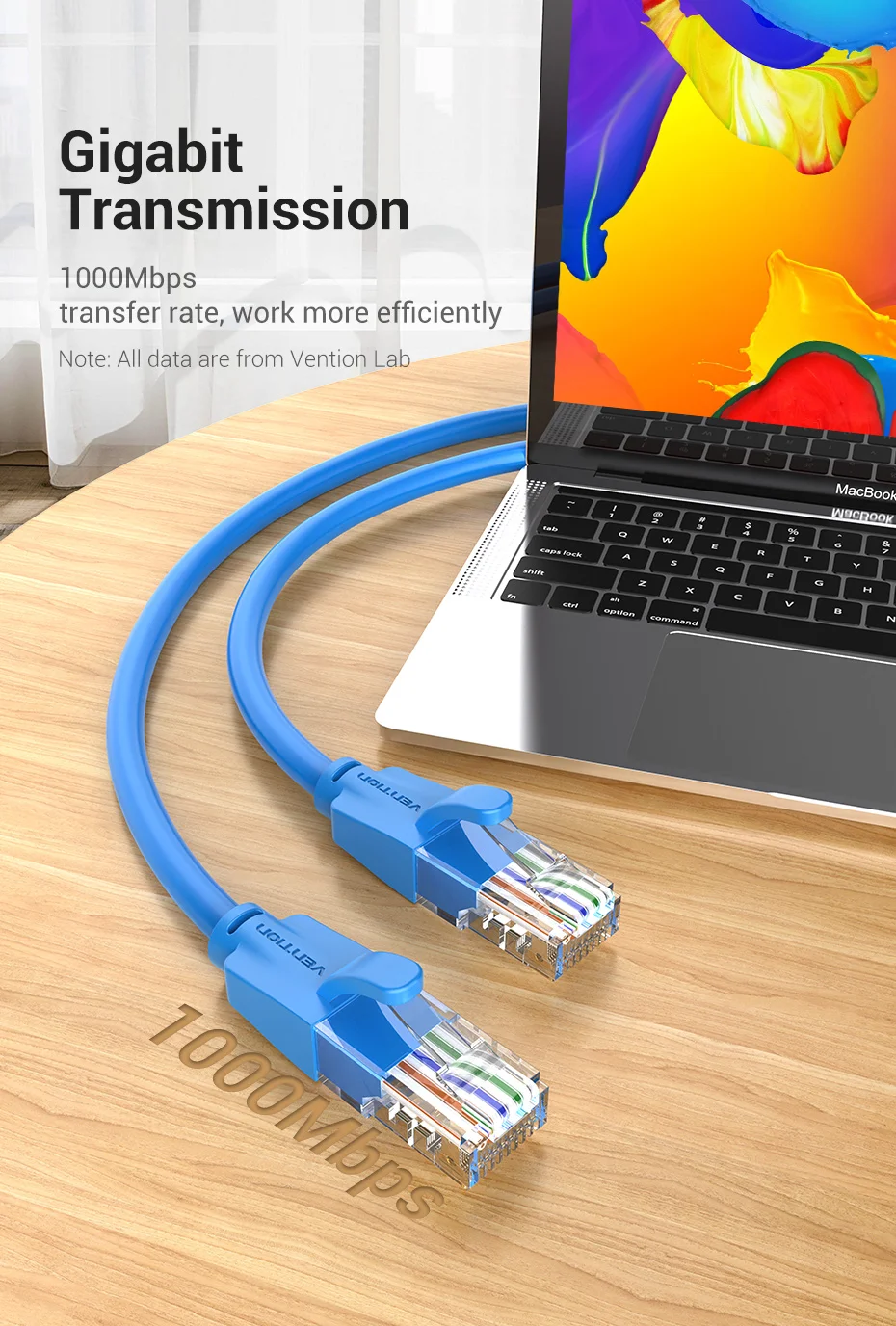 Vention Colour Ethernet Cable Cat 6 Network Cable 4 Twisted Pair Patch Cord RJ45 Internet UTP Cat6 Lan Cable for Laptop Router