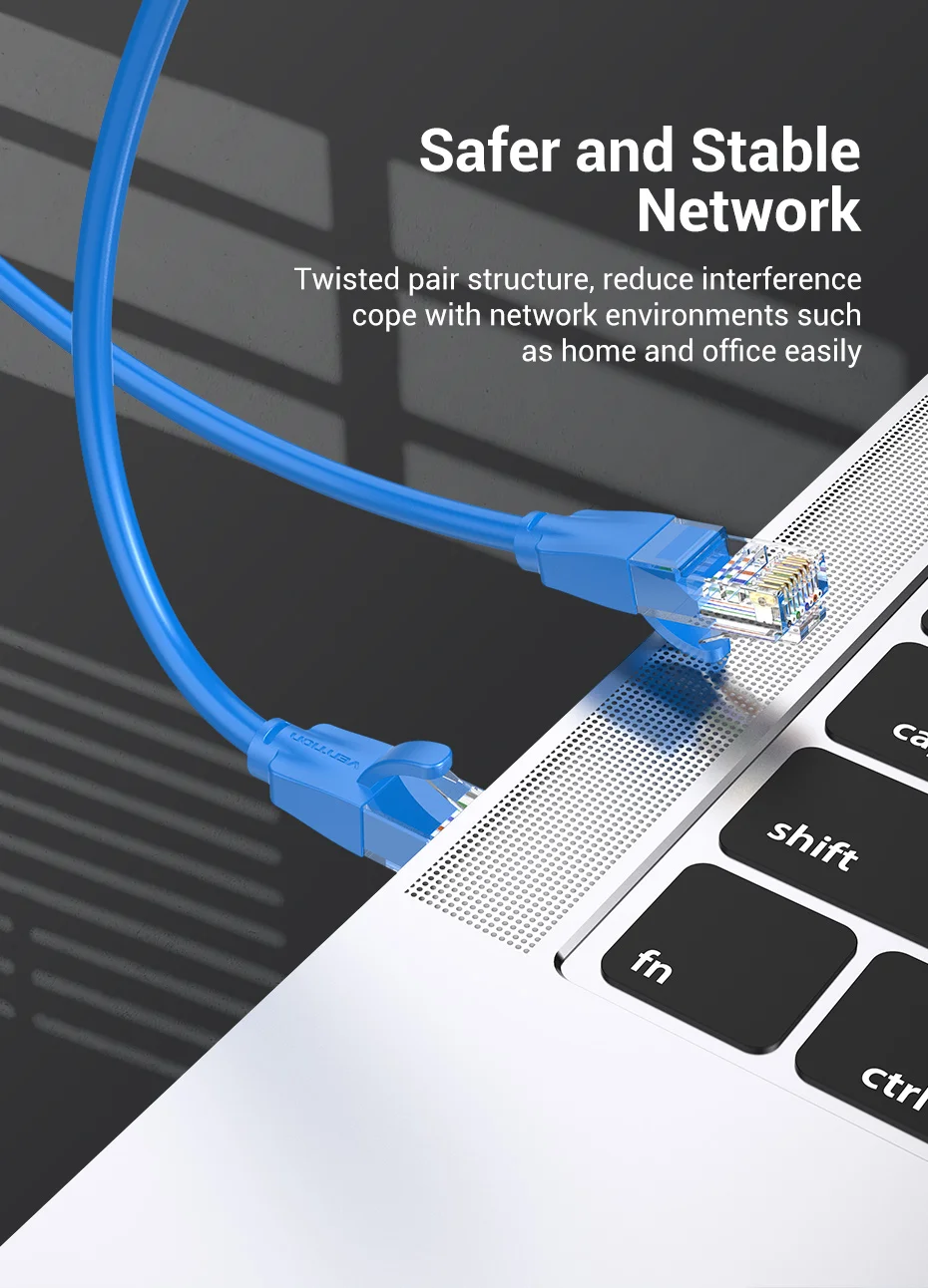 Vention Colour Ethernet Cable Cat 6 Network Cable 4 Twisted Pair Patch Cord RJ45 Internet UTP Cat6 Lan Cable for Laptop Router