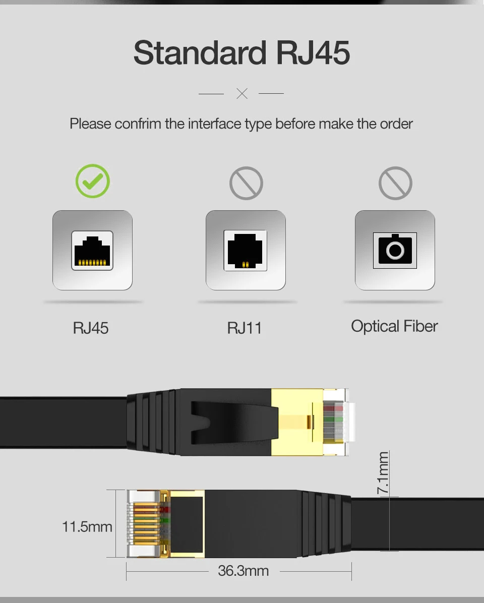 CAT7 Ethernet Cable 10Gb RJ45 Lan Network Cable Networking Ethernet Patch Cord CAT 7 Network Cable For Computer Router Laptop