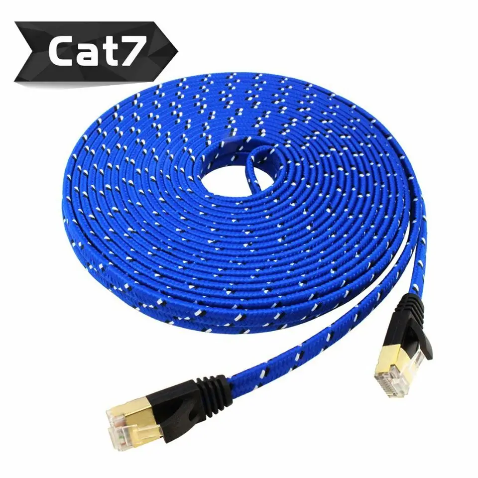 Cat 7 RJ45 Shielded Pure copper LAN Network Ethernet Cable Internet Cord with Polyester Braided 1M 2M 3M 5m 10m 15m 20m 30m