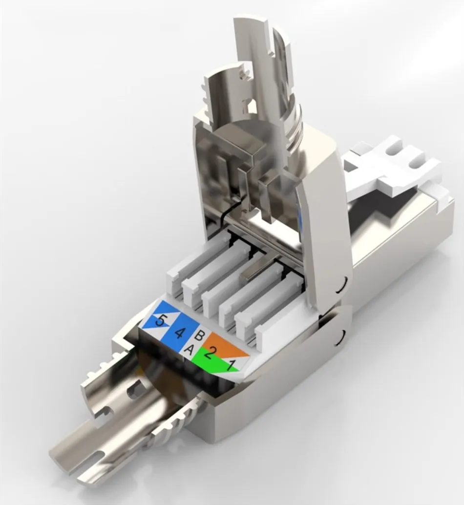 Cat6A Cat7 RJ45 Connector UTP/STP Toolless Field Termination Plug Network Cat 7 Shielded PoE Ethernet Modular RJ 45 Male Adapter