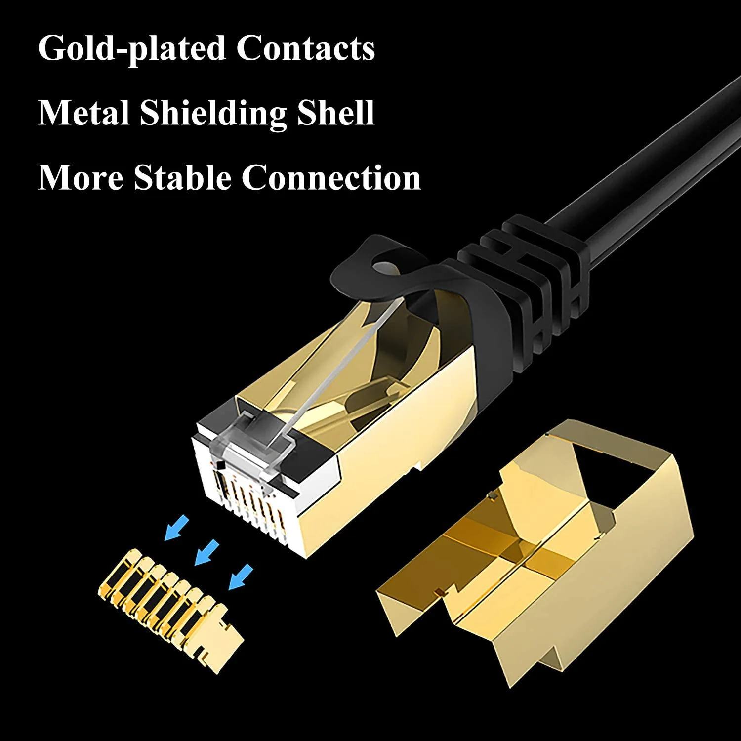 40Gbps 2000MHz Round Lan Cable Ethernet 1m 15m Cat 8 7 RJ45 Cat7 Cat8 Ethernet Cable rj 45 Network Cord For Laptops PS 4 Router