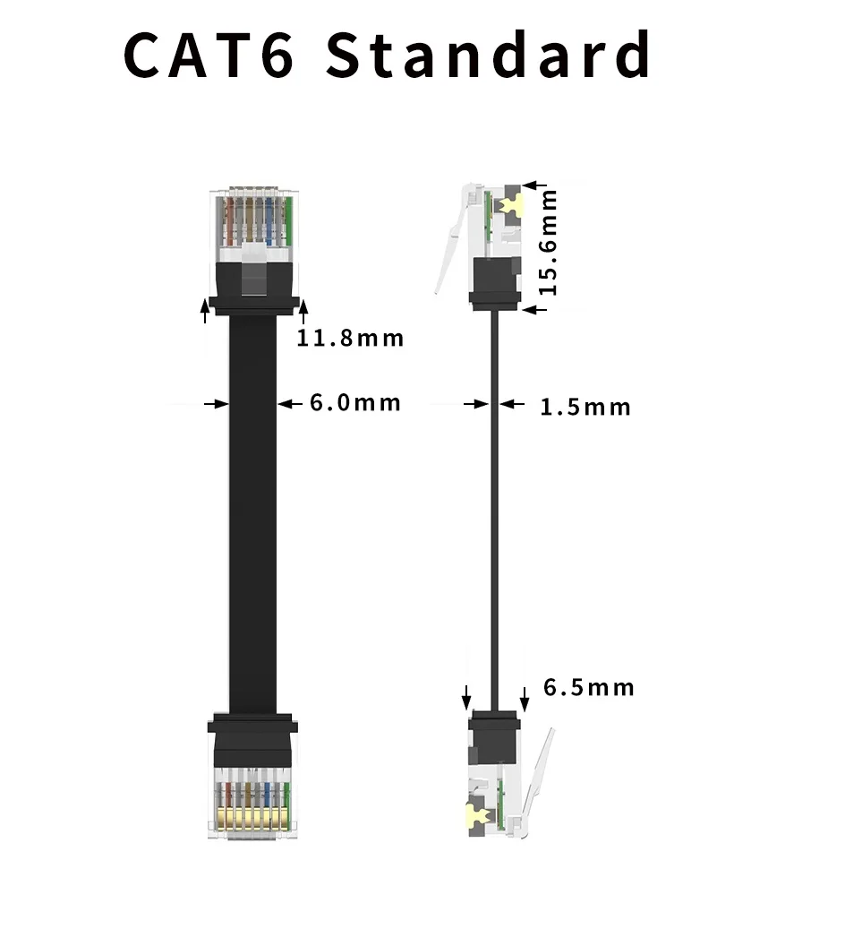 CYANMI Ethernet Cable CAT8 40Gbps Nylon Braided Network Lan Cord for PC Modem Laptop PS 5 Router RJ45 Flat Cat 8 Ethernet Cable