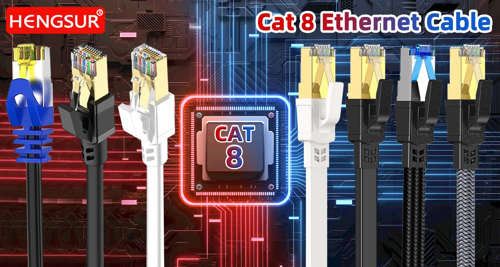 5M 10M 15M 20M 30M Ethernet Cable Cat 8 40Gbps 2000MHz High Speed Rj45 Internet Network Cable Shielded Lan Cord Cat8 Patch Cable