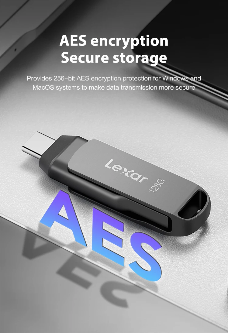 Lexar USB3.1 Type-C USB Flash Drive for Phone and Computer Original D400 Pen Drive 256gb 128gb 64gb 32gb Up to 130Mb/s Pendrive