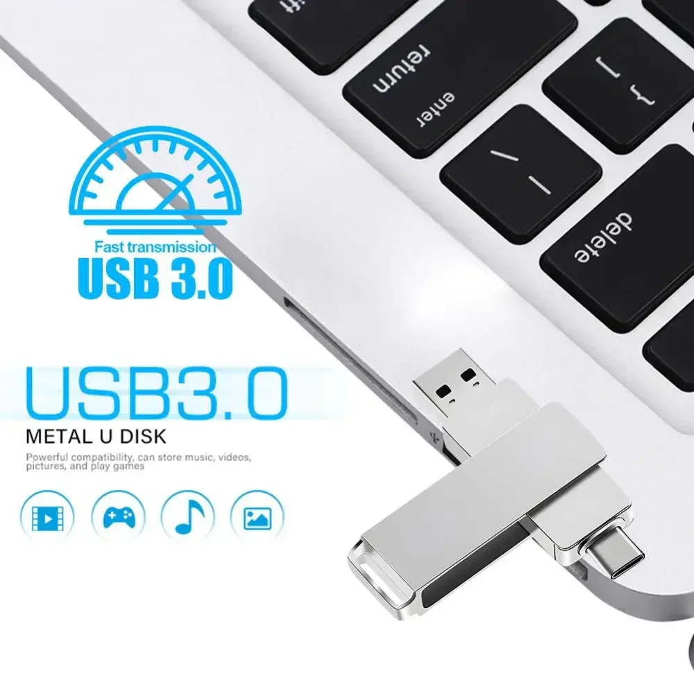 Xiaomi 16TB 3.0 USB Flash Drive Metal High-Speed Pen Drive 2TB 512GB Waterproof Type-C Usb PenDrive For Computer Storage Devices