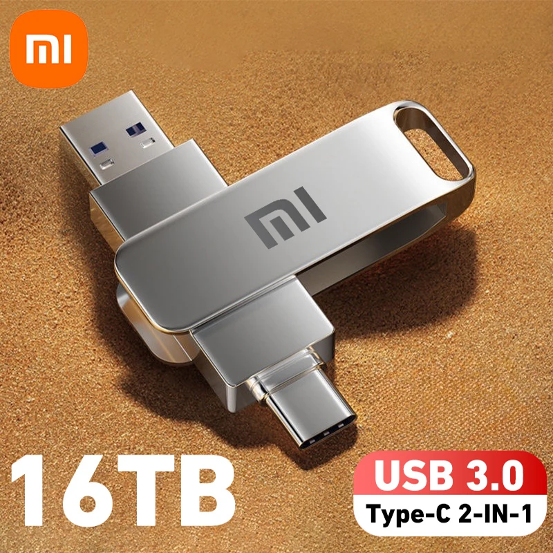 Xiaomi 16TB 3.0 USB Flash Drive Metal High-Speed Pen Drive 2TB 512GB Waterproof Type-C Usb PenDrive For Computer Storage Devices