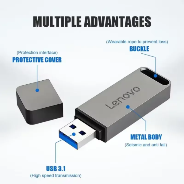 Lenovo Original 2TB USB 3.1 Flash Drive High-Speed Pen Drive 1TB Metal Waterproof Type-C USB Memory For Computer Storage Devices - Image 4