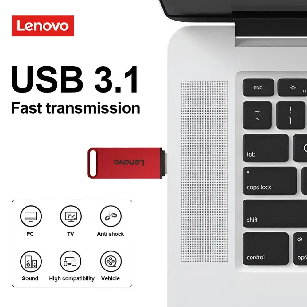 Lenovo Original 2TB USB 3.1 Flash Drive High-Speed Pen Drive 1TB Metal Waterproof Type-C USB Memory For Computer Storage Devices