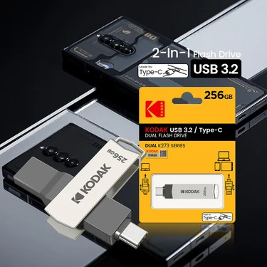 Kodak k273 high-speed USB flash drive 3.2 interface Type-C mobile phone computer dual-use 32G-256G storage USB flash drive 128G