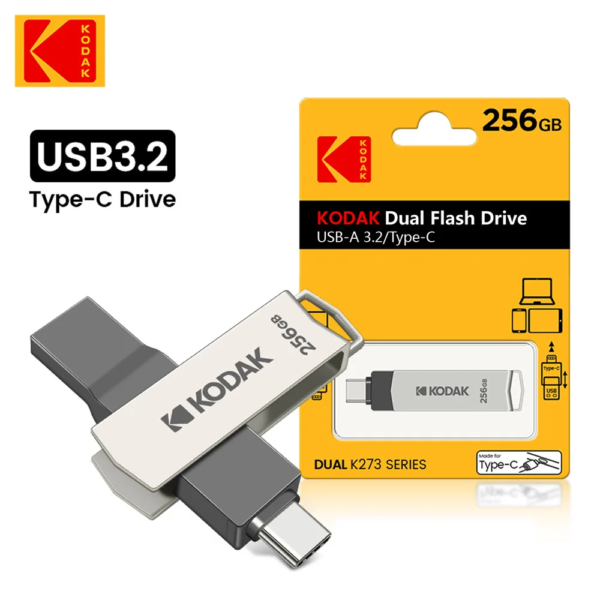 Kodak k273 high-speed USB flash drive 3.2 interface Type-C mobile phone computer dual-use 32G-256G storage USB flash drive 128G - Image 5