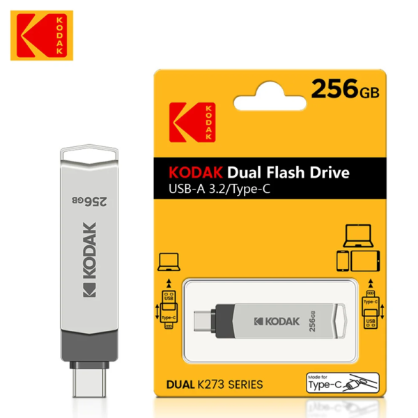 Kodak k273 high-speed USB flash drive 3.2 interface Type-C mobile phone computer dual-use 32G-256G storage USB flash drive 128G - Image 4