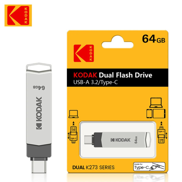 Kodak k273 high-speed USB flash drive 3.2 interface Type-C mobile phone computer dual-use 32G-256G storage USB flash drive 128G - Image 2