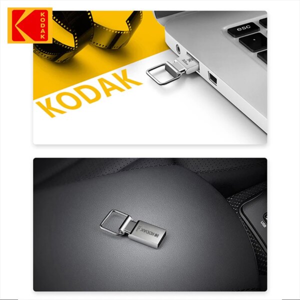 New KODAK K112 Super Mini Metal USB Flash Drive 32GB 64GB pendrive Memory stick pen drive Car Key with type c Adapter - Image 6