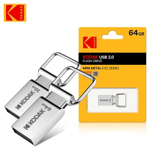 New KODAK K112 Super Mini Metal USB Flash Drive 32GB 64GB pendrive Memory stick pen drive Car Key with type c Adapter - Image 3