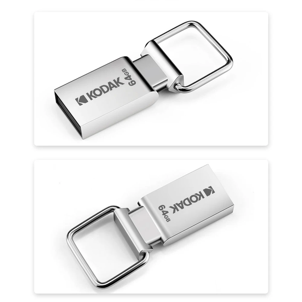 New KODAK K112 Super Mini Metal USB Flash Drive 32GB 64GB pendrive Memory stick pen drive Car Key with type c Adapter