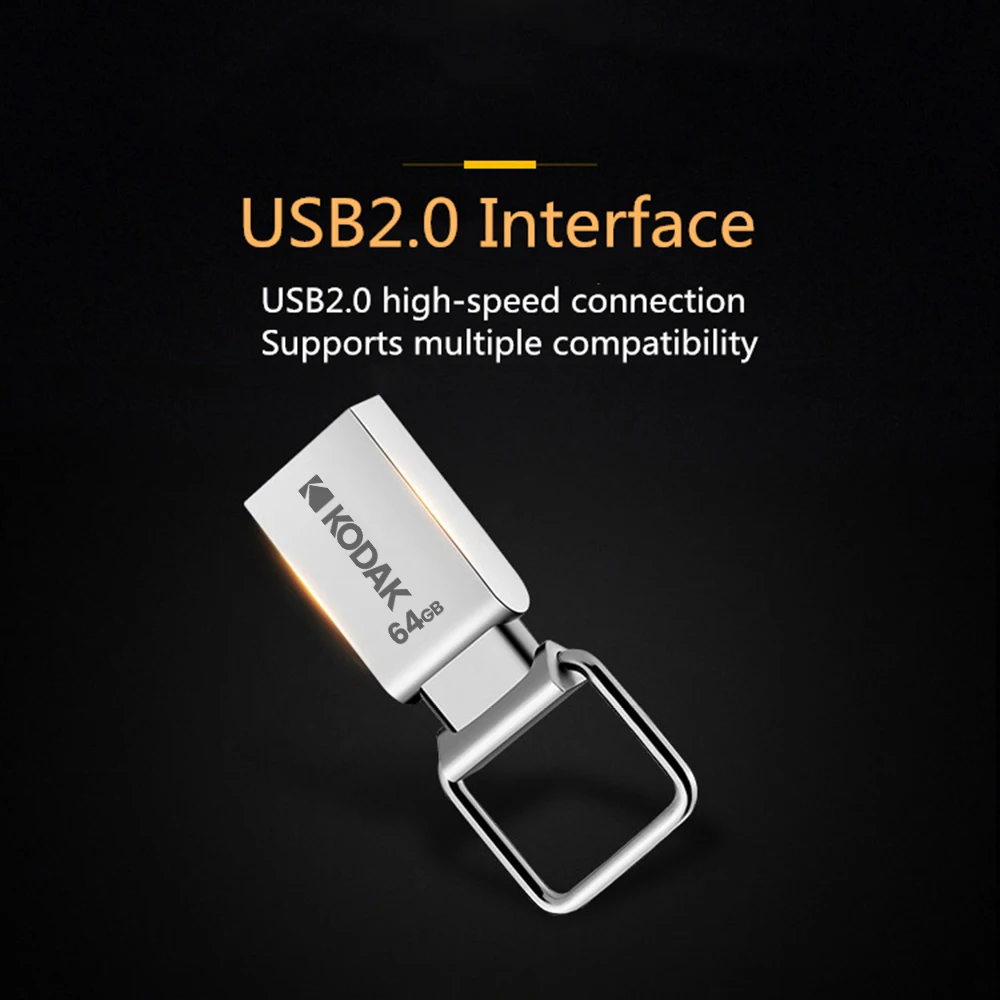 New KODAK K112 Super Mini Metal USB Flash Drive 32GB 64GB pendrive Memory stick pen drive Car Key with type c Adapter