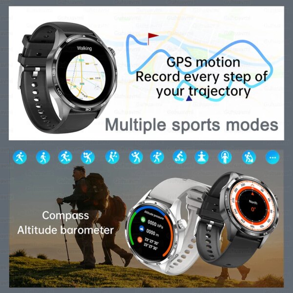 For HUAWEI IOS Outdoor Sport GPS Smart Watch Men 1.53-inch HD AMOLED Screen IP68 Waterproof Bluetooth Call NFC Smartwatch 2024 - Image 5