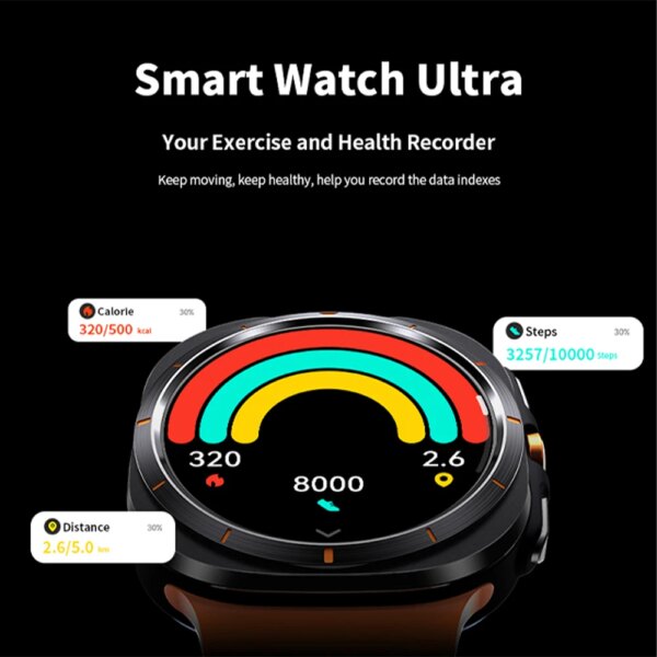 For Samsung Galaxy Watch 7 Ultra Men Smart Watch1.5inch Raise Hand Bright Screen Bluetooth Call GPS Sports Track SmartWatch 2024 - Image 5