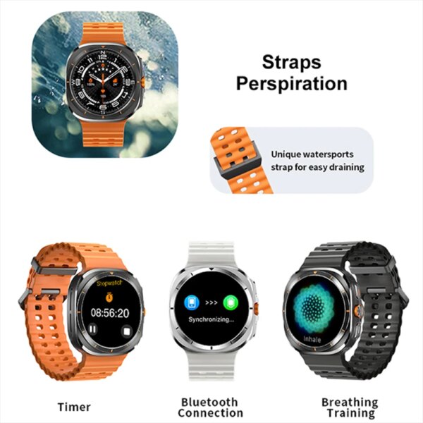 For Samsung Galaxy Watch 7 Ultra Men Smart Watch1.5inch Raise Hand Bright Screen Bluetooth Call GPS Sports Track SmartWatch 2024 - Image 3