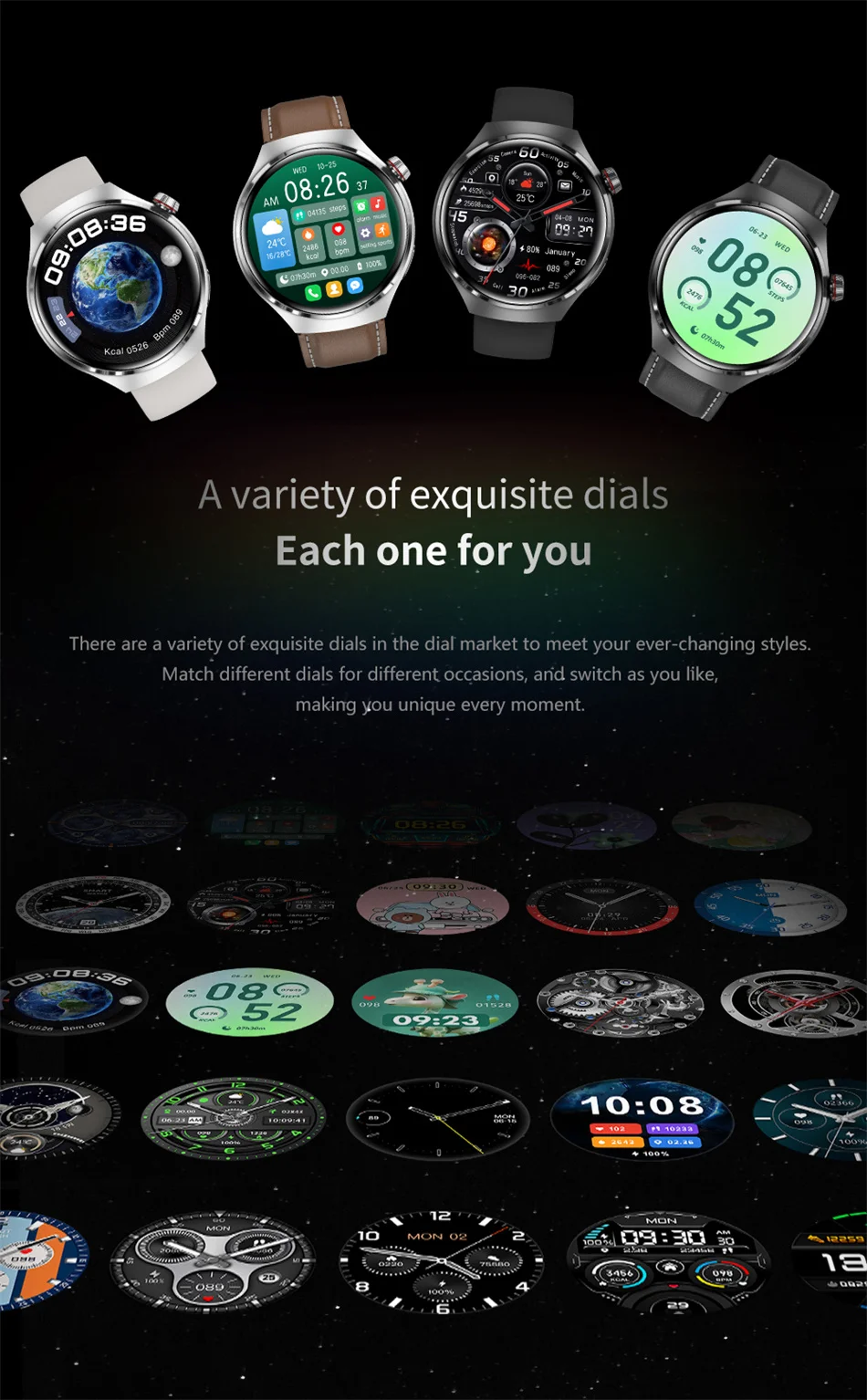 For Huawei GT4 PRO Smart Watch Men Watch 4 Pro AMOLED HD Screen Bluetooth Call GPS NFC Heart rate waterproof SmartWatch 2024 New