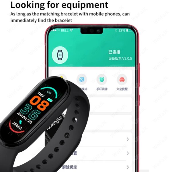 M6 Smart Watch Men Women Fitness Smart Bracelet Sports Band Heart Rate Blood Pressure Monitor Waterproof Multi-function Watches - Image 2