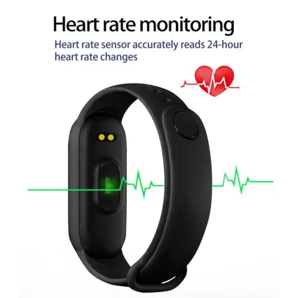 M6 Smart Watch Men Women Fitness Smart Bracelet Sports Band Heart Rate Blood Pressure Monitor Waterproof Multi-function Watches - Image 5