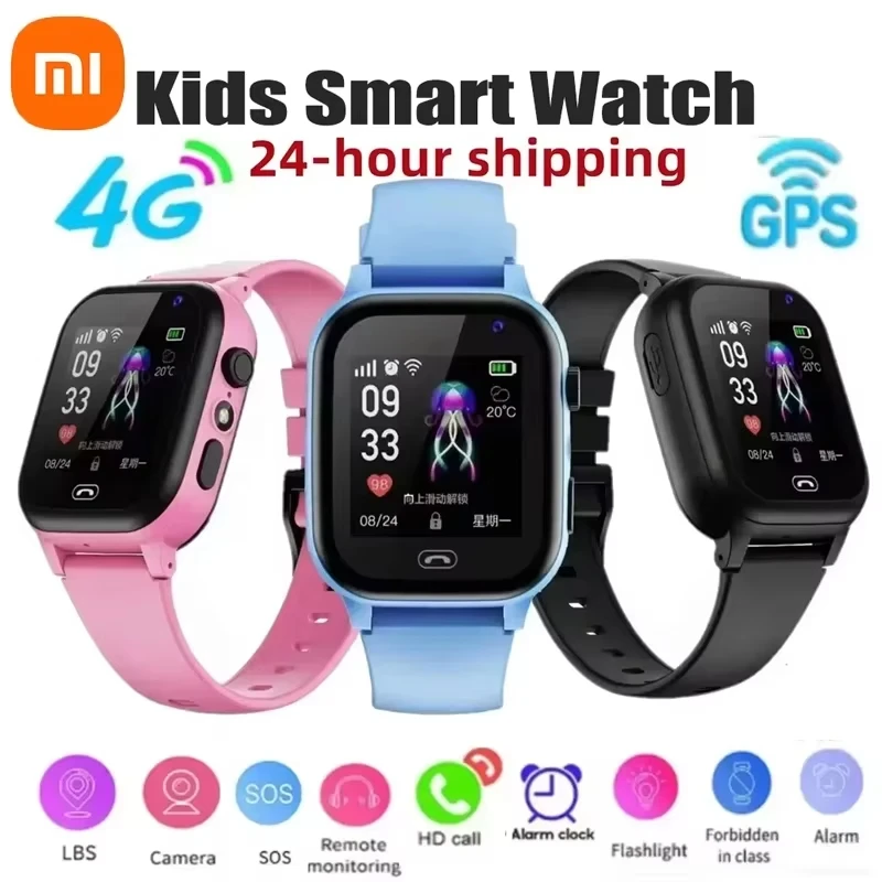 Xiaomi Kids 4G Smart Watch SOS GPS Location Video Call Sim Card Child SmartWatch Camera Waterproof Upgrade Watch For Boys Girls